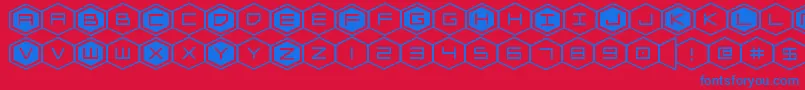 hexgonexpand Font – Blue Fonts on Red Background