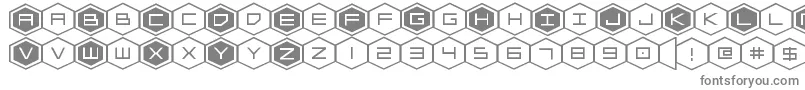 フォントhexgonexpand – 白い背景に灰色の文字