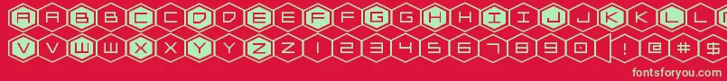 hexgonexpand Font – Green Fonts on Red Background