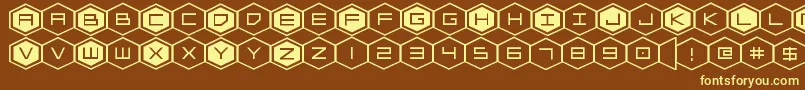 Czcionka hexgonexpand – żółte czcionki na brązowym tle