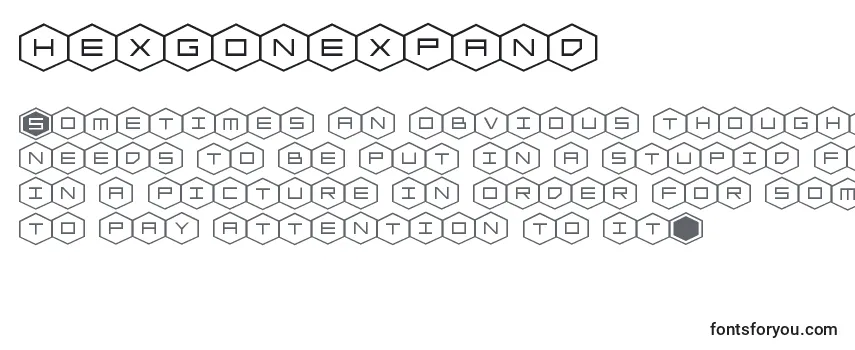 Przegląd czcionki Hexgonexpand