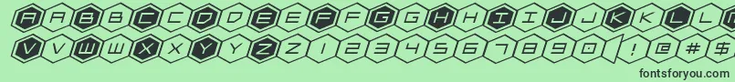 Czcionka hexgonexpandital – czarne czcionki na zielonym tle