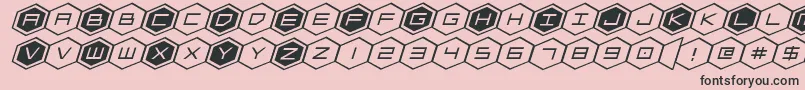 Fonte hexgonexpandital – fontes pretas em um fundo rosa