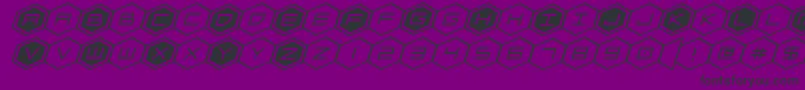 hexgonexpandital-fontti – mustat fontit violetilla taustalla