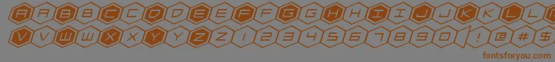 hexgonexpandital Font – Brown Fonts on Gray Background