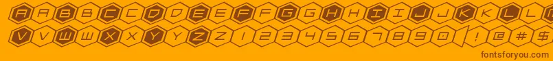 hexgonexpandital Font – Brown Fonts on Orange Background