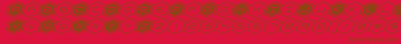 hexgonexpandital-fontti – ruskeat fontit punaisella taustalla