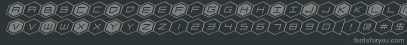 hexgonexpandital Font – Gray Fonts on Black Background