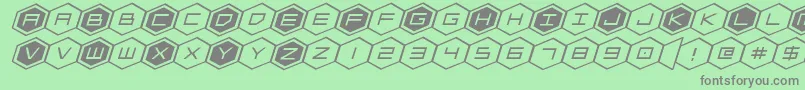 hexgonexpandital Font – Gray Fonts on Green Background