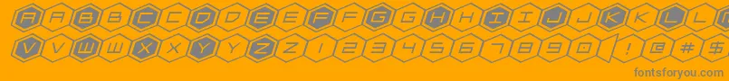 hexgonexpandital Font – Gray Fonts on Orange Background