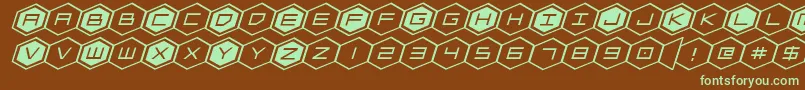 hexgonexpandital Font – Green Fonts on Brown Background