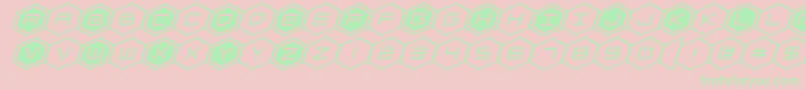 hexgonexpandital-Schriftart – Grüne Schriften auf rosa Hintergrund