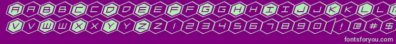 hexgonexpandital Font – Green Fonts on Purple Background