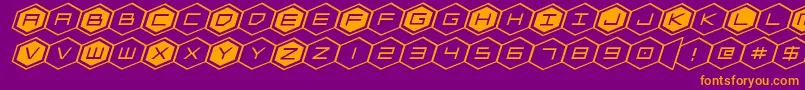 hexgonexpandital Font – Orange Fonts on Purple Background
