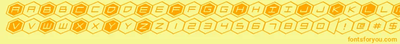 Шрифт hexgonexpandital – оранжевые шрифты на жёлтом фоне