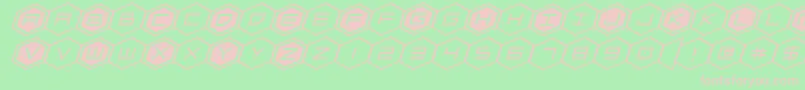 hexgonexpandital Font – Pink Fonts on Green Background