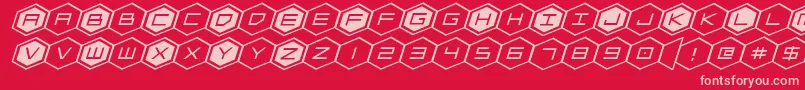 hexgonexpandital Font – Pink Fonts on Red Background