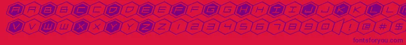 フォントhexgonexpandital – 赤い背景に紫のフォント