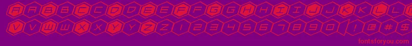hexgonexpandital Font – Red Fonts on Purple Background