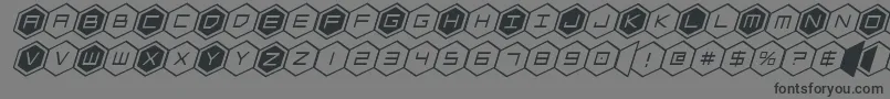 Czcionka hexgonital – czarne czcionki na szarym tle