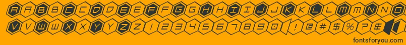 Шрифт hexgonital – чёрные шрифты на оранжевом фоне