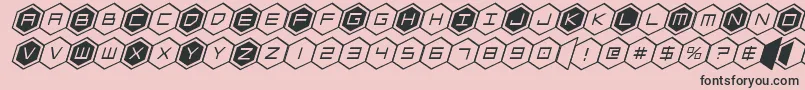 hexgonital-Schriftart – Schwarze Schriften auf rosa Hintergrund