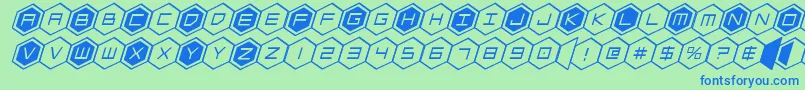 hexgonital Font – Blue Fonts on Green Background