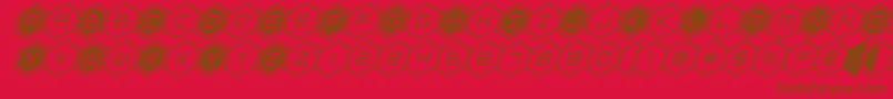 hexgonital Font – Brown Fonts on Red Background