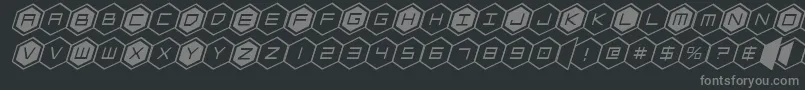 hexgonital Font – Gray Fonts on Black Background