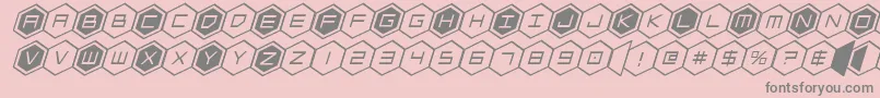 hexgonital-fontti – harmaat kirjasimet vaaleanpunaisella taustalla