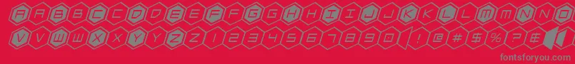フォントhexgonital – 赤い背景に灰色の文字