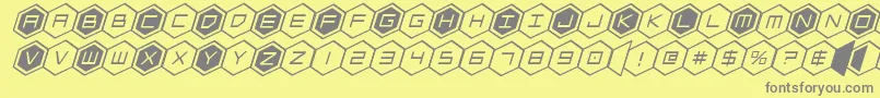 hexgonital-Schriftart – Graue Schriften auf gelbem Hintergrund
