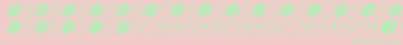 hexgonital Font – Green Fonts on Pink Background