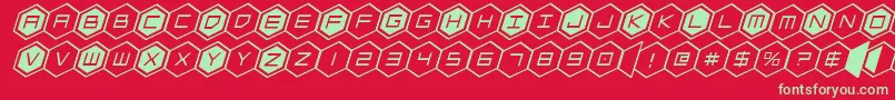 Шрифт hexgonital – зелёные шрифты на красном фоне