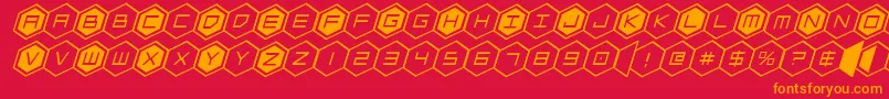 hexgonital Font – Orange Fonts on Red Background