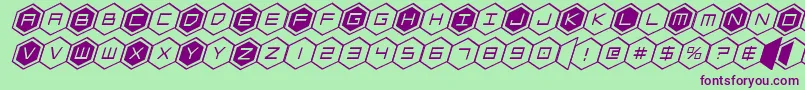 hexgonital Font – Purple Fonts on Green Background