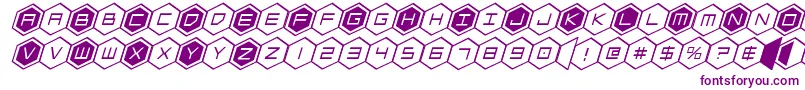 hexgonital Font – Purple Fonts on White Background