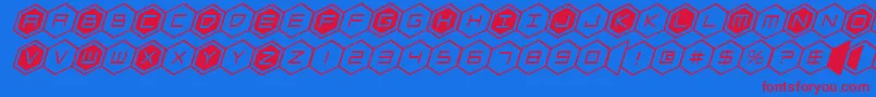 Шрифт hexgonital – красные шрифты на синем фоне
