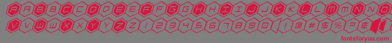 hexgonital Font – Red Fonts on Gray Background