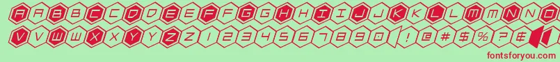 hexgonital Font – Red Fonts on Green Background