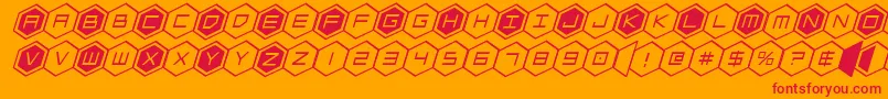 Fonte hexgonital – fontes vermelhas em um fundo laranja