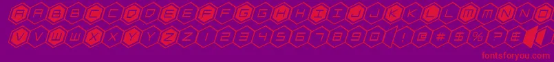 hexgonital Font – Red Fonts on Purple Background