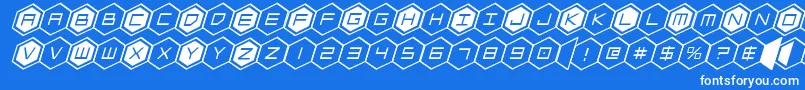 hexgonital Font – White Fonts on Blue Background