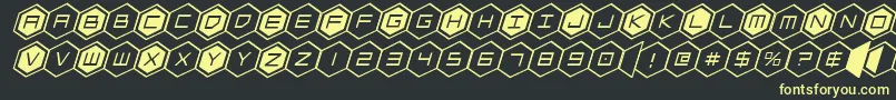 hexgonital Font – Yellow Fonts on Black Background