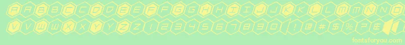 hexgonital Font – Yellow Fonts on Green Background