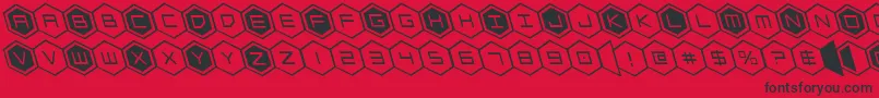 Шрифт hexgonleft – чёрные шрифты на красном фоне