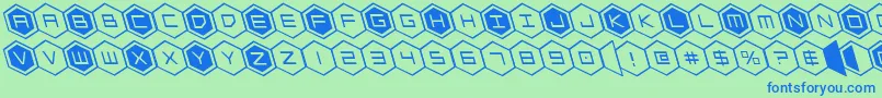 hexgonleft Font – Blue Fonts on Green Background