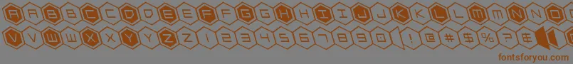 hexgonleft Font – Brown Fonts on Gray Background