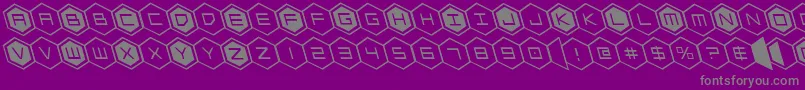 hexgonleft-Schriftart – Graue Schriften auf violettem Hintergrund