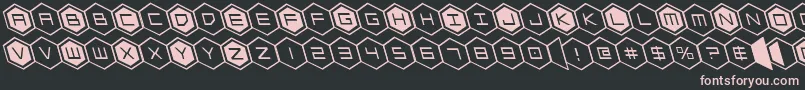 hexgonleft Font – Pink Fonts on Black Background